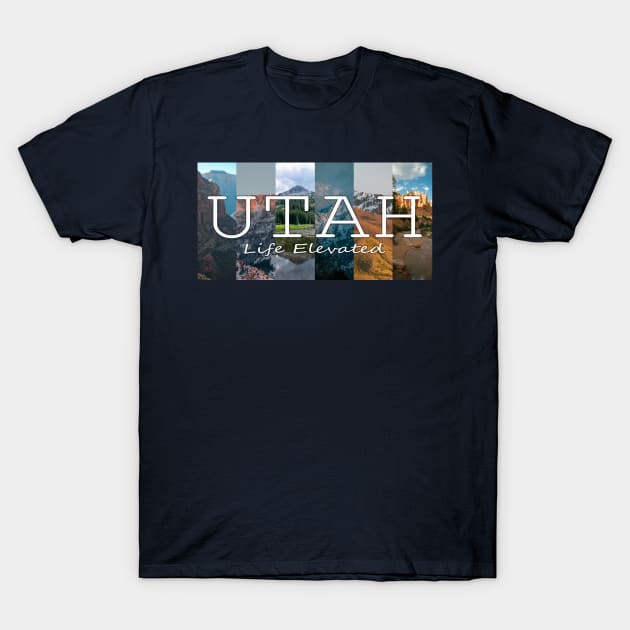 Utah Mountain Collage T-Shirt by stermitkermit